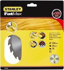 Image of Stanley STA15320-XJ TCT Fast Cutting Circular Saw Blade 160 x 20 mm 18T Wood