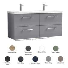 Image of Balterley Level 1200mm Wall Hung 4 Drawer Vanity Unit with Double Basin