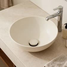 Image of Bathroom Countertop Basin Sink Bowl Ceramic Vessel Wash Basin with Drainage Set