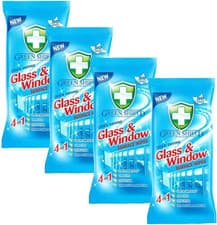 Image of Green Shield Glass and Window Surface Wipes 4 Packs of 70 = 280