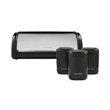 Image of Morphy Richards Black Large Bread Bin & Cannisters Small Bundle Equip 951126