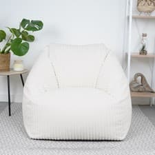 Image of Adult Corduroy Structured Chair Bean Bag | Filled Lounger Seat | 97x97x82 cm