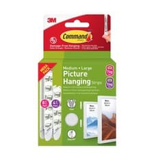 Image of Command Medium & Large Picture Hanging Strips Pack of 8x Large 4x Medium