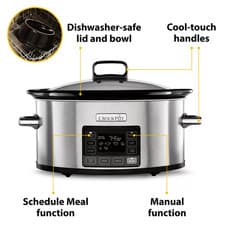 Image of Slow Cooker 5.6L Digital Programmable TimeSelect - Crockpot CSC066 Silver new