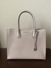 Image of Michael Michael Kors Mercer Large Pebbled Leather  Tote Bag Oyster