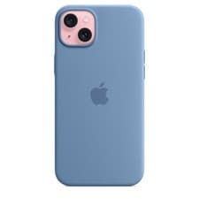 Image of Official Apple iPhone 15 Plus Case Silicone MagSafe Back Cover Winter Blue