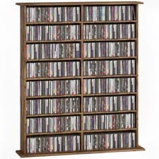 Image of HOMCOM CD Storage Unit DVD Tower Blu-ray Storage Shelf for Office, Brown