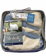 Image of Weatherbeeta Comfitec Essential Mesh 11 Combo Neck Taupe/Light Blue 4’0”
