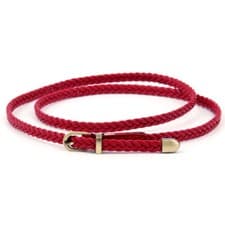 Image of Women's Belt Faux Leather Waist Thin Braided Waistband Ladies Skinny Buckle UK