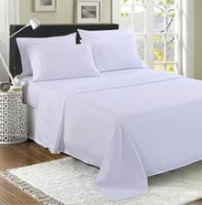 Image of 100% Egyptian Cotton Flat Sheet - 200 Thread Count Ultra-Soft King, White 