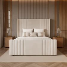 Image of Plush Velvet Ottoman Storage Bed Frame Gas Lift Upholstered Bed UK