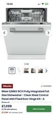 Image of Miele Fully Integrated Dishwasher G5862