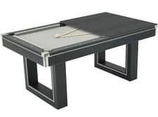 Image of New 7ft Black Pool Dining Table w/ Grey Cloth + Table Tennis Top | Free Delivery