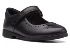 Image of BNIB Clarks Girls MAGIC STEP BAR K Black Leather School Shoes Size UK 11 G/EU 29