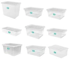 Image of Clear Plastic Storage Box Boxes With Lids UK BRITISH MADE Home Office Stackable