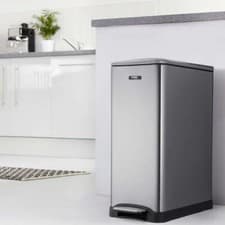 Image of Slimline Recycling Pedal Bin 50L 2 Compartment Kitchen Rubbish Dustbin 3 Colours