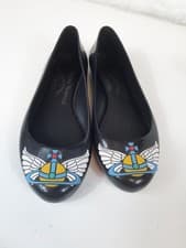 Image of Vivienne Westwood Anglomania Melissa Black Rubber Ballet Flats Size 38