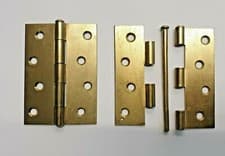 Image of 1840 Loose Pin Steel Butt Hinges (Pair): Electro Brass Finish 100mm