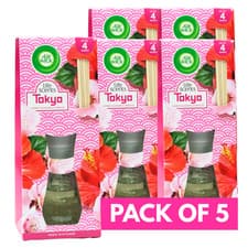 Image of 5 x Air Wick Air Freshener Oils Reed Diffuser Tokyo Cherry Blossom & Hibisc 42ml
