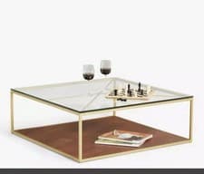 Image of john lewis swoon coffee table with glass top