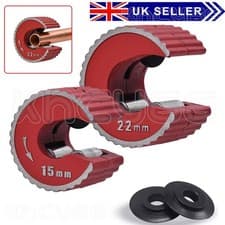 Image of 15MM 22MM HEAVY DUTY PIPE TUBE CUTTERS + SPARE WHEELS SLICERS PIPESLICE COPPER