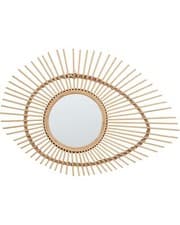 Image of Bamboo Oval Wall Mirror 63 x 45 cm Natural BARIO