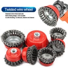 Image of 2.5"-6" Twist Knot Wire Wheel Cup Brush Set M10 M14 Abrasive Cleaning Tool