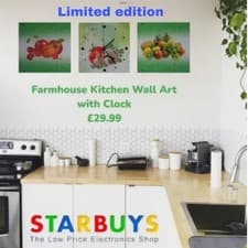Image of Canvas Wall Art Themed | Battery Powered Quartz Movement Wall Clock