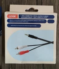 Image of LOGIK 1.5m 3.5mm to 2 RCA audio cable - gold plated boxed 