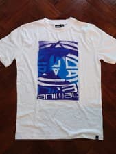 Image of Brand New Animal 13-14yrs White Boys T-shirt with Blue Animal Logo Design Cotton