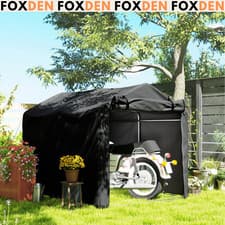 Image of Garden Storage Tent Anti-UV with Roll-up Zipper Door for Bike & Motorbike Black