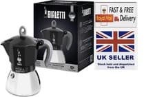Image of Bialetti Moka Induction 6 Cup | Espresso Coffee Maker - Black - FREE Royal Mail