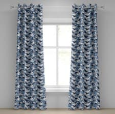 Image of Camouflage 2-Panels Eyelet Curtains Soft Colors Design