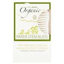 Image of Simply Gentle Paper Stem Buds Approx 200 Buds With 100% Organic Cotton Tips