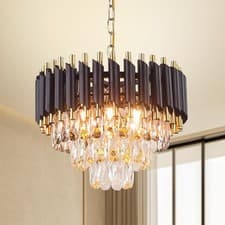 Image of Modern Crystal Chandeliers Black Chandelier Crystal Pendant Light Chandelier