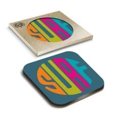 Image of 1 x Boxed Square Coasters - Surf Beach Surfing Logo #6012