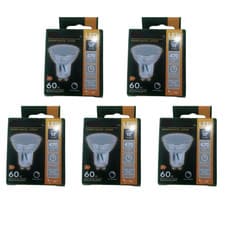Image of 5 X TCP LED GU10 5.5W WARM WHITE DIMMABLE BULB SPOTLIGHT DOWNLIGHT 60W EQUIV NEW