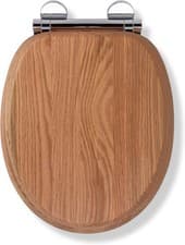 Image of Croydex Rutland Flexi-Fix Soft Close Wooden Toilet Seat - Quick Release Button