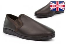 Image of Mens Slippers Slip On Slipper Size 6 Boys Slippers Genuine Leather Slippers