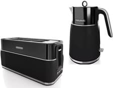 Image of Morphy Richards Signature Black Kettle 1.5L + 4 Slice Long Slot Toaster Set