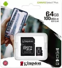 Image of Kingston Micro SD SDHC SDXC 64GB Class 10 Memory Card with Adapter (SDCS2/64GB)