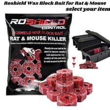 Image of Roshield Wax Block Bait Rat, Mouse Killer Poison Control Blocks Bait Fast Acting