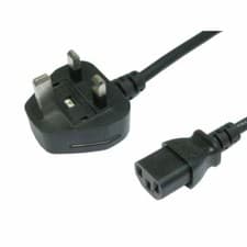 Image of 1.8m UK Plug to C13 Mains Lead - Black (Pack of 25)
