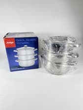 Image of Judge Essentials Stainless Steel 3 Tier Steamer 20cm, Vented Glass Lid 1.6L