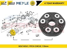 Image of FOR BMW CENTRE PROPSHAFT JOINT MOUNT MEYLE 4 YEARS WARRANTY 3141522116/H