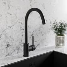 Image of Matt Black Single Lever Monobloc Kitchen Mixer Tap – Enza Tamara TAMSLMBR2