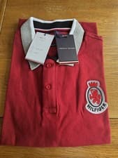 Image of Tommy Hilfiger Red Short Sleeve Polo Shirt New With Tags Size Xxl