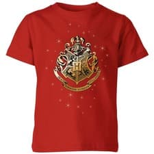 Image of Harry Potter Hogwarts Gold Crest Kids T-Shirt | Official Licensed | Red