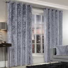 Image of Thick Velvet Blackout Curtains Ring Top Pair With Eyelet Ready Made Fully Lined