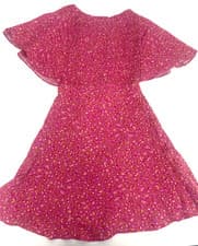 Image of Free People Florence Mini Dress XS Pink Floral Flutter Sleeve Open Tie Back NWOT